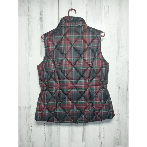 Eddie Bauer Vest Women's Large Black Red Plaid Goose Down Quilted Puffer Outdoor - Picture 5 of 7